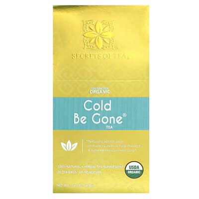 Чай Organic Cold Be Gone, без кофеина, 20 чайных пакетиков, 1.41 oz (40 g)