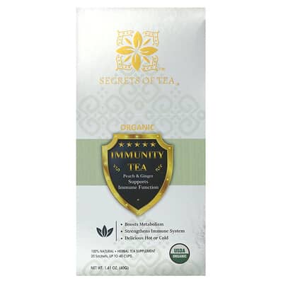 Secrets of Tea органический чай Peach & Ginger 20 пакетиков 1.41 oz (40 g)