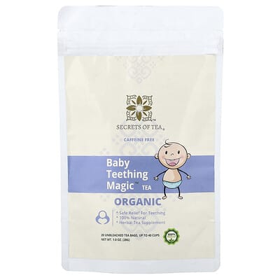 Secrets of Tea органический чай для прорезывания зубов у детей Caffeine Free 20 пакетиков 1 oz (28 g)