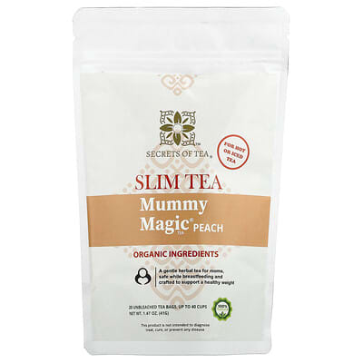 Чай Mummy Magic® Peach, 20 чайных пакетиков, 1.47 oz (41 g)