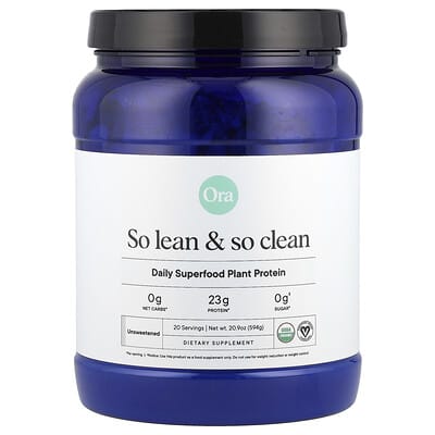 So Lean & So Clean, Daily Superfood Plant Protein, Unsweetened, 20.9 oz (594 g)