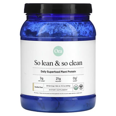 So Lean & So Clean, Chef-Crafted Plant Protein Powder, Vanilla Chai, 21.8 oz (618 g)