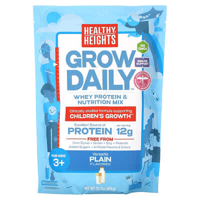 Grow Daily™, Whey Protein & Nutrition Mix, For Kids 3+, Plain, 21.7 oz (616 g)