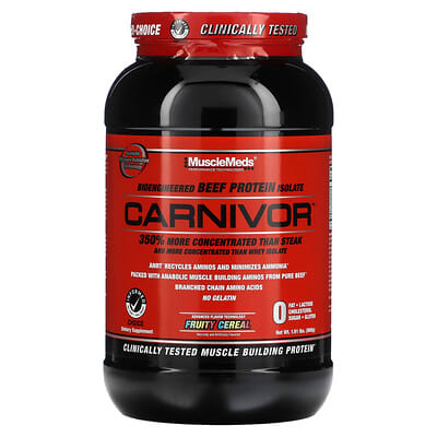 Carnivor™, Bioengineered Beef Protein Isolate, Fruity Cereal, 1.91 lbs. (868 g)