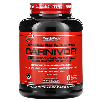 Carnivor™, Bioengineered Beef Protein Isolate, Fruity Cereal, 3.8 lbs (1,736 g)