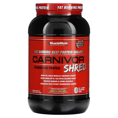 Carnivor™ Shred, Hydrolyzed Protein, Vanilla Caramel, 1.91 lbs (868 g)