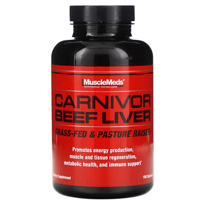 MuscleMeds Carnivor говяжья печень, 180 капсул (500 mg на капсулу)