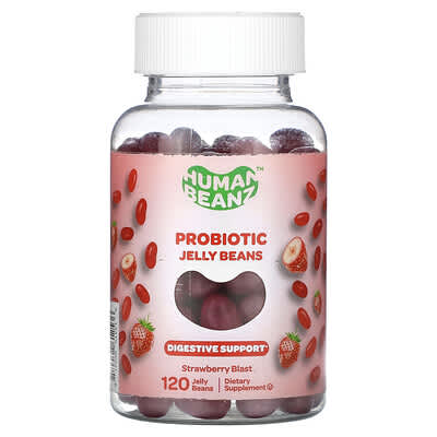 Пробиотические жевательные конфеты Human Beanz Strawberry Blast 120 Jelly Beans (0.5 Billion CFU per Jelly Bean)