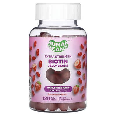 Biotin Jelly Beans, Strawberry Blast, 120 Jelly Beans (2,500 mcg per Jelly Bean)