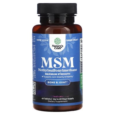MSM Nature's Craft, 1,000 mg, 60 таблеток