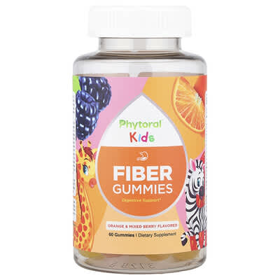 Детские желейные витамины Phytoral Fiber Gummies Orange & Mixed Berry 60 Gummies