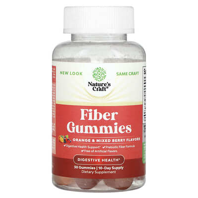 Жевательные витамины Fiber Gummies Orange & Mixed Berry 30 Gummies