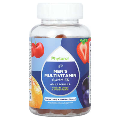 Мужские витаминные желейные конфеты Phytoral Orange Cherry & Strawberry 90 Gummies