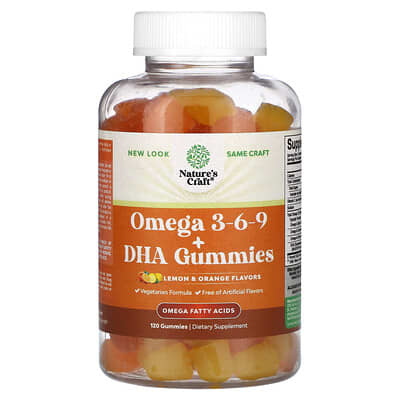 Желе Omega 3-6-9 + DHA, Lemon & Orange, 120 шт