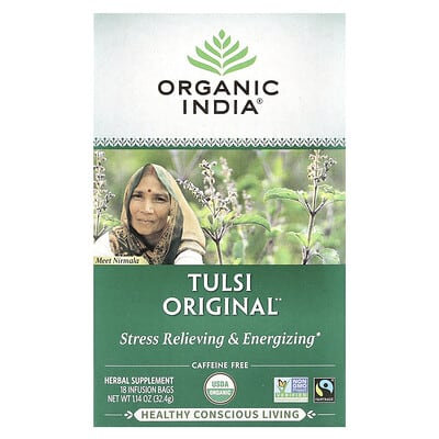Tulsi Original Tea, Без кофеина, 18 пакетиков, 1.14 oz (32.4 g)