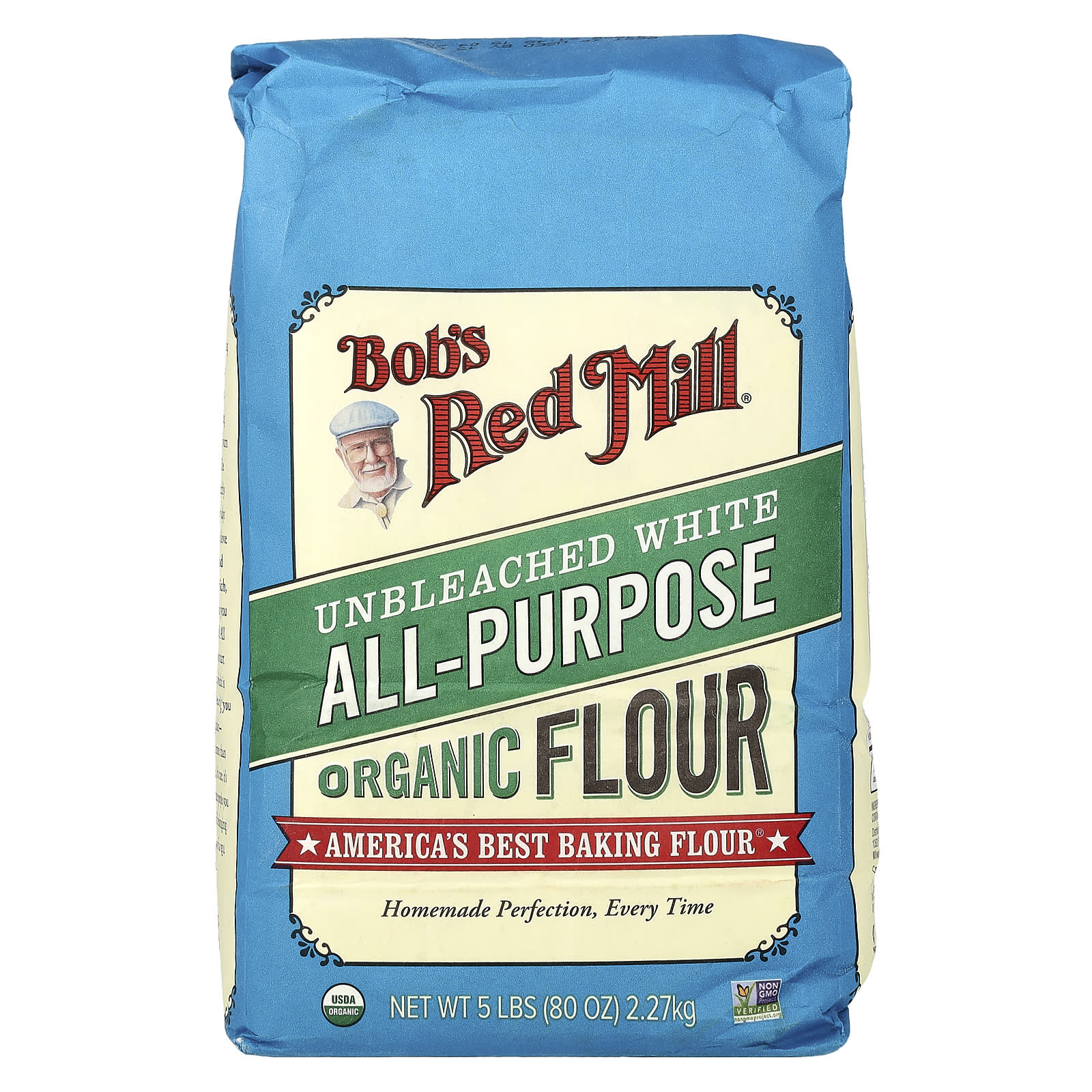 Organic All-Purpose Unbleached White Flour, 80 oz (2.27 kg)