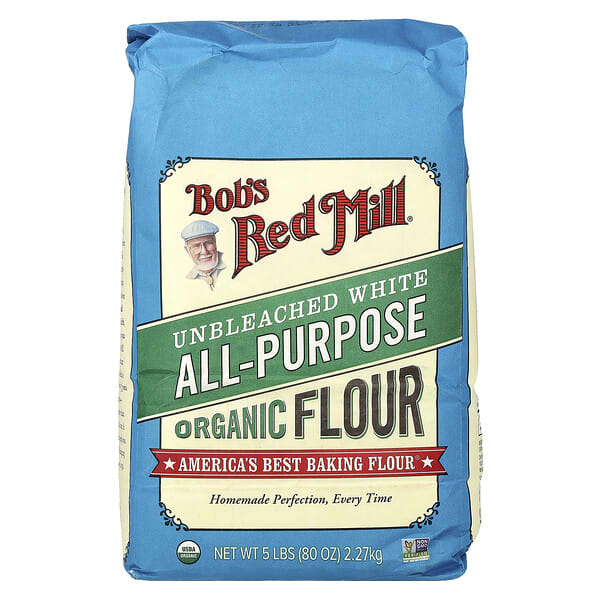Organic All-Purpose Unbleached White Flour, 80 oz (2.27 kg)