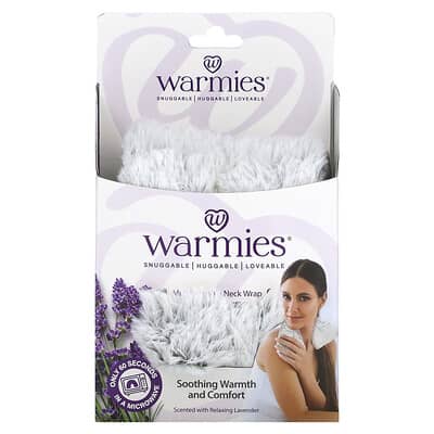 Warmies грелка на шею для микроволновки, Marshmallow Gray, Relaxing Lavender, 1 шт