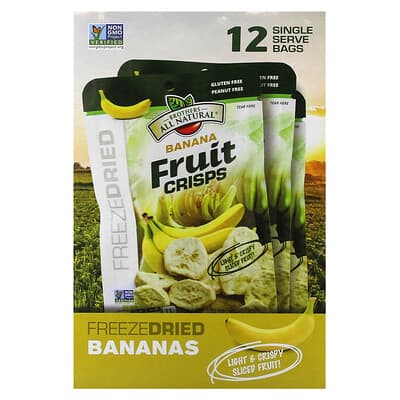 Fruit Crisps, Banana, 12 Single Serve Bags, 0.59 oz (17 g) Each