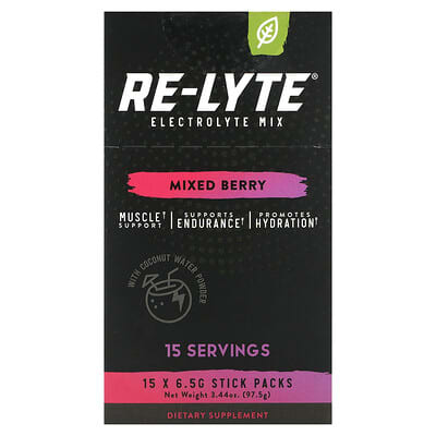 Re-Lyte® Hydration, Mixed Berry, 15 Stick Packs, 0.22 oz (6.3 g) Each