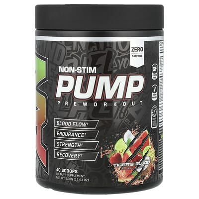 Предтренировочный комплекс Non-Stim Pump, Tiger's Blood, 17.63 oz (500 g)