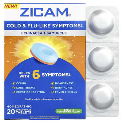 Zicam Echinacea + Sambucus Cooling Peppermint 20 таблеток