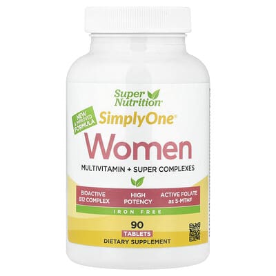 Super Nutrition Simply One® Женский Мультивитамин Super Complexes Iron Free 90 Tablets