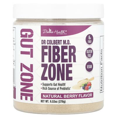 Добавка Divine Health Dr Colbert M.D. Fiber Zone, Natural Berry, 9.52 oz (270 g)