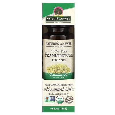 Эфирное масло Frankincense Nature's Answer, 100% Pure Organic, 0.5 fl oz (15 ml)