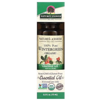 100% Чистое органическое эфирное масло, Wintergreen, 0.5 fl oz (15 ml)