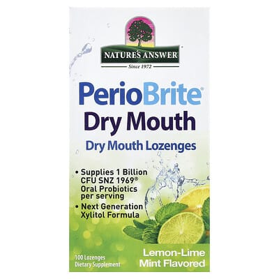 PerioBrite® Dry Mouth Lozenges, Lemon-Lime Mint, 100 Lozenges