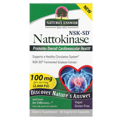 NSK-SD®, Nattokinase, 100 mg (2,000 FU), 60 вегетарианских капсул