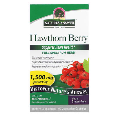 Nature's Answer Боярышник 90 вегетарианских капсул
