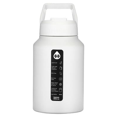 Stainless Steel Jug, White, 64 oz