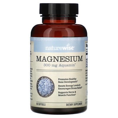 Магний NatureWise, 90 мягких капсул (100 mg per Softgel)