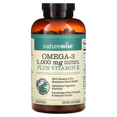 Omega-3 Plus Vitamin E, 360 мягких капсул