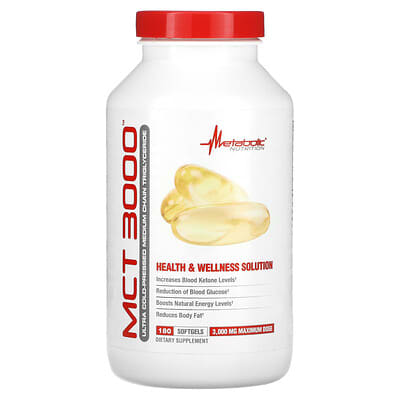 Metabolic Nutrition MCT 3000™, 180 мягких капсул