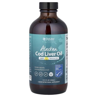 Жидкое масло печени трески Alaskan Cod Liver Oil, натуральный лимон, 240 ml