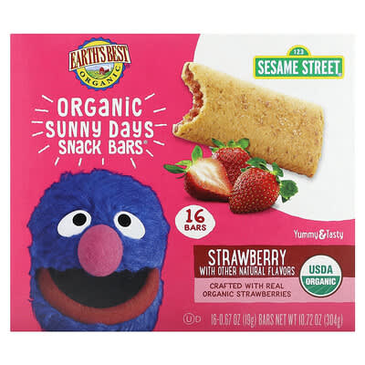 Organic Sunny Days Snack Bars®, 2 Years and Up, Strawberry, 16 Bars, 0.67 oz (19 g) Each
