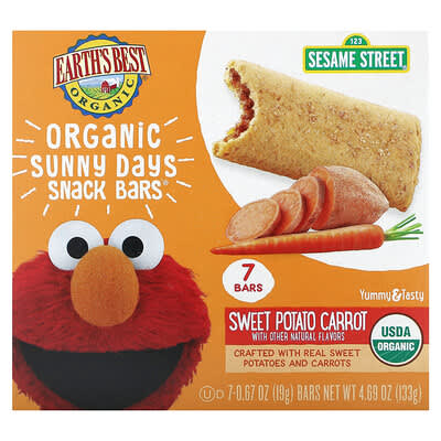 Organic Sunny Days Snack Bars®, 2 Years and Up, Sweet Potato, Carrot, 7 Bars, 0.67 oz (19 g) Each