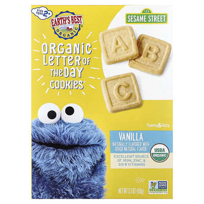 Organic Letter of the Day Cookies®, 2+ Years, Vanilla, 5.3 oz (150 g)