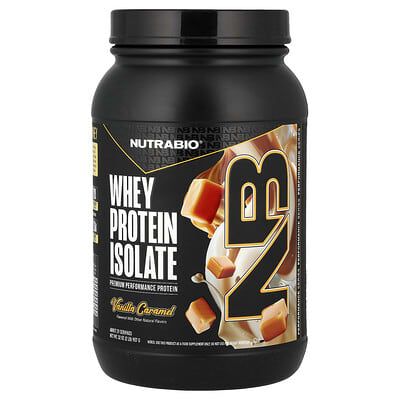 NutraBio изолят сывороточного протеина, ваниль-карамель, 2 lb (907 g)
