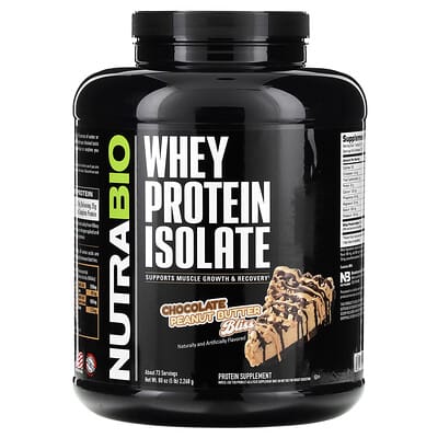 NutraBio изолят сывороточного протеина, Chocolate Peanut Butter Bliss, 2,268 g