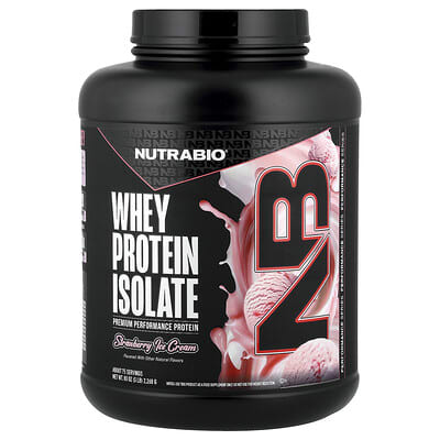 Изолят сывороточного протеина NutraBio Strawberry Ice Cream, 2,268 g
