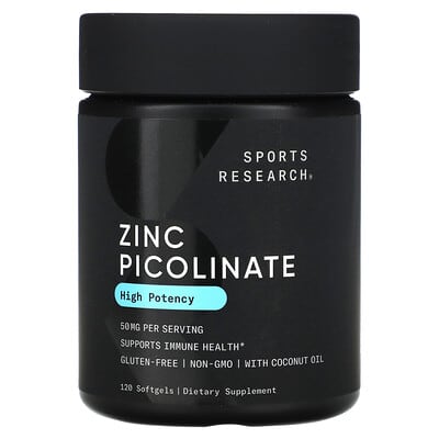 Zinc Picolinate, High Potency, 50 mg, 120 мягких капсул