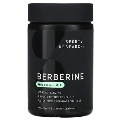 Берберин с кокосовым маслом, 500 mg, 90 Softgels