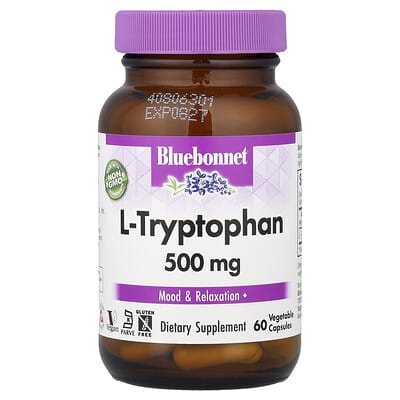 L-Tryptophan, 500 mg, 60 растительных капсул