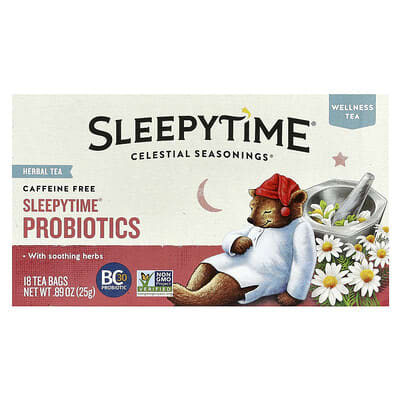 Wellness Tea, Sleepytime® Probiotics, Caffeine Free, 18 Tea Bags 0.89 oz (25 g)