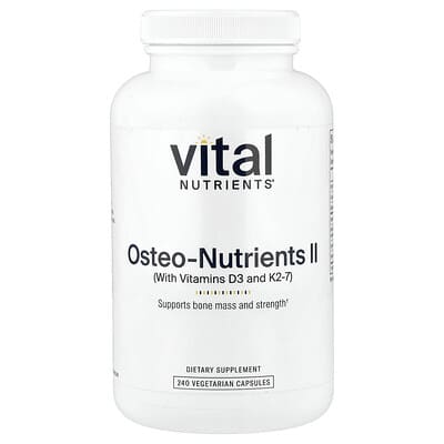 Osteo-Nutrients II с витаминами D3 и K2-7, 240 вегетарианских капсул