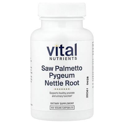 Добавка Vital Nutrients Saw Palmetto Pygeum Nettle Root 60 Vegan Capsules